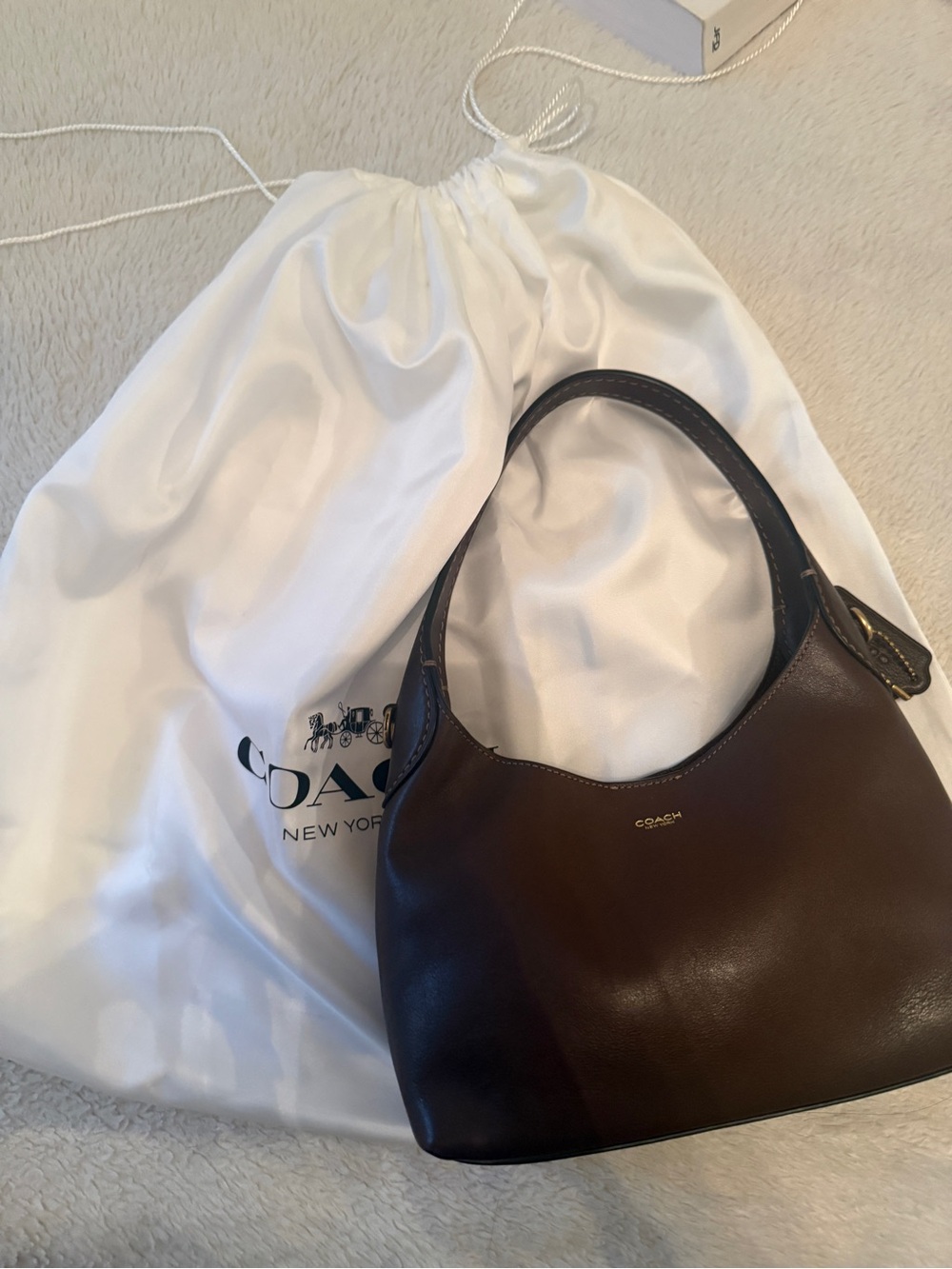 Coach Dark Brown Leather Shoulder Bag